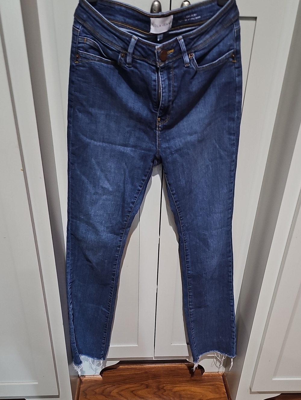 lola Dark Blue Cropped Skinny Jeans